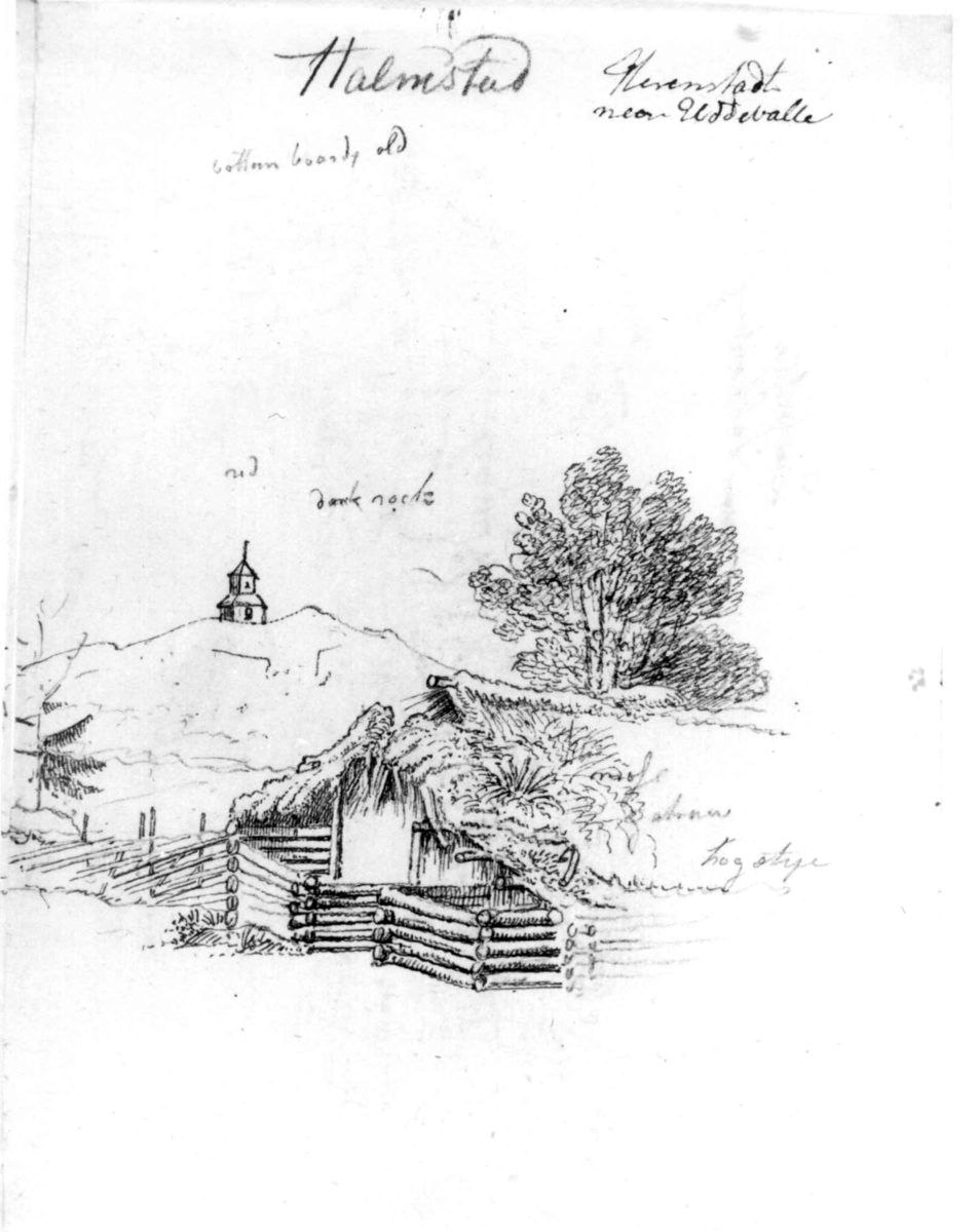 Halmstad
Fra skissealbum av John W. Edy, "Drawings Norway 1800".