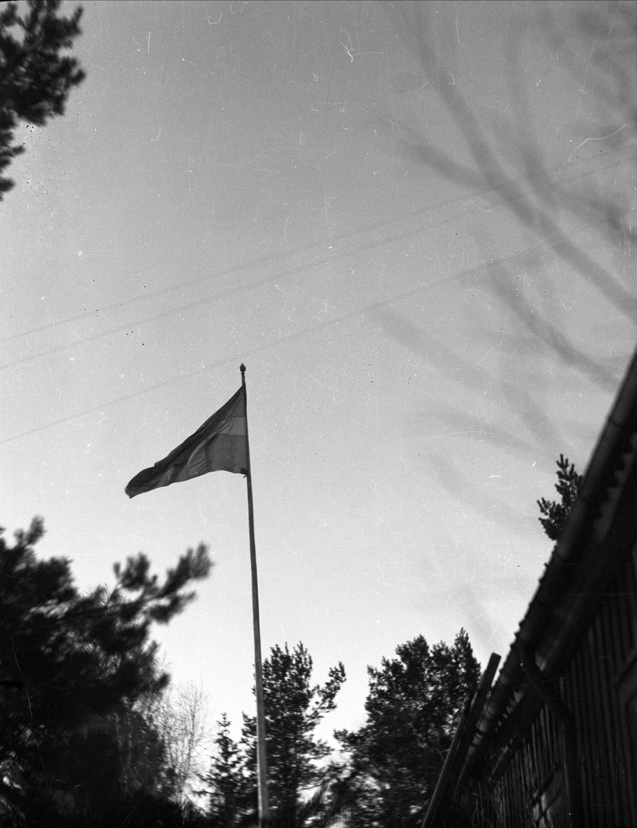 Flaggstång med svenska flaggan
