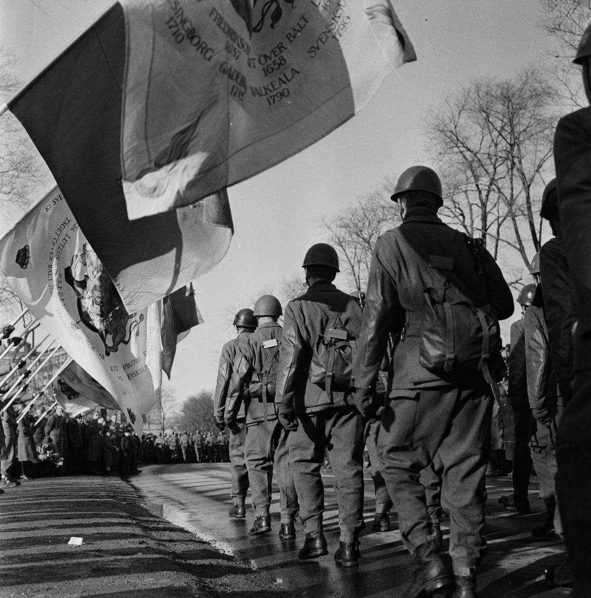 Upplands regemente - I 8, sista paraden före avflyttningen, Uppsala mars 1957