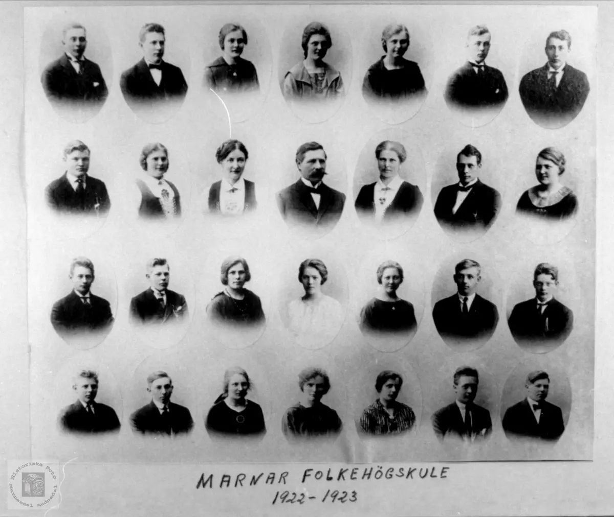 Elever ved Marnar Folkehøgskole 1922-1923