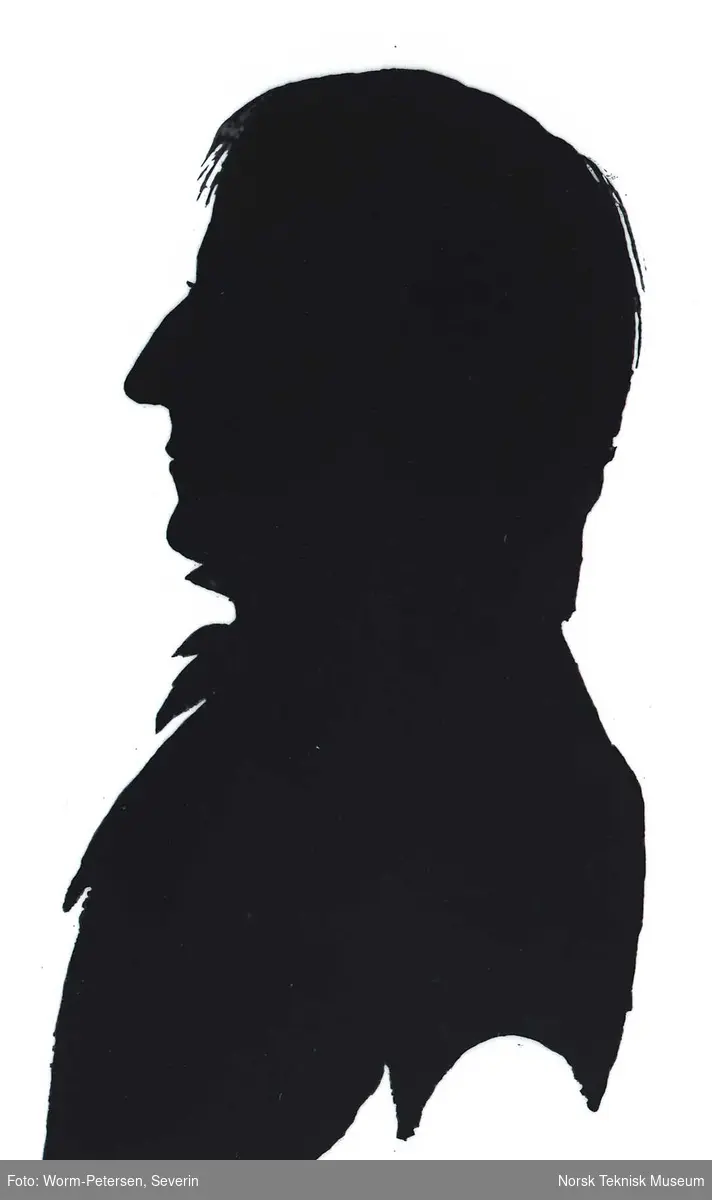 Portrett av Karl Hals, grunnlegger av Brødrene Hals, siluett