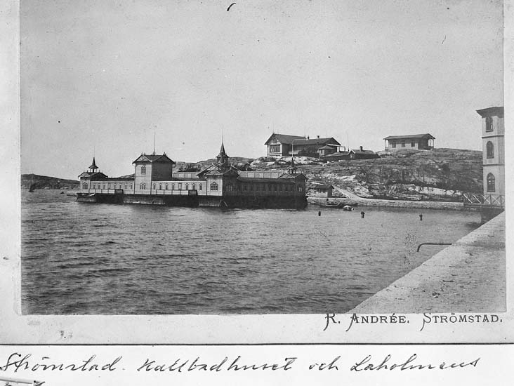 Text på kortet: "Strömstad. Kallbadhuset o Laholmens...".