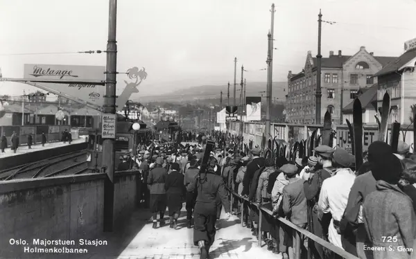 Oslo. Majorstuen Stasjon. Holmenkolbanen. - Oslo Museum / DigitaltMuseum