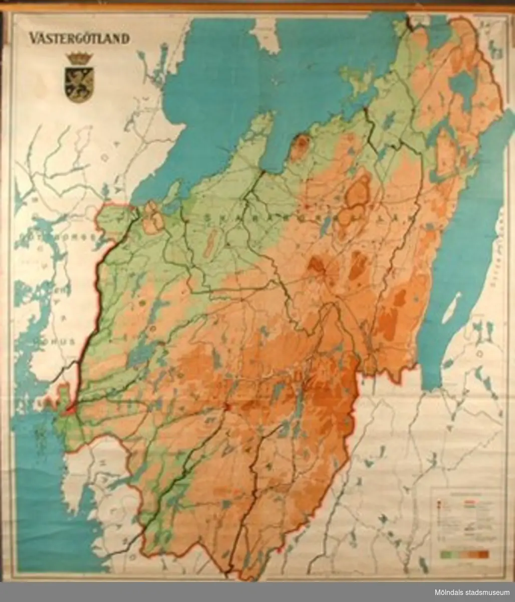 "Geografisk karta föreställande Västergötland".