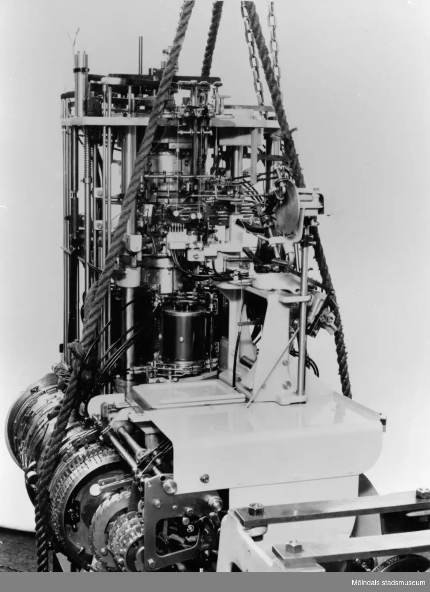 Maskin från Viktor Samuelsons fabrik "Strumpan", cirka 1950.