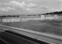 Fra Trondheimsveien ved Bjerkebanen mot vest.