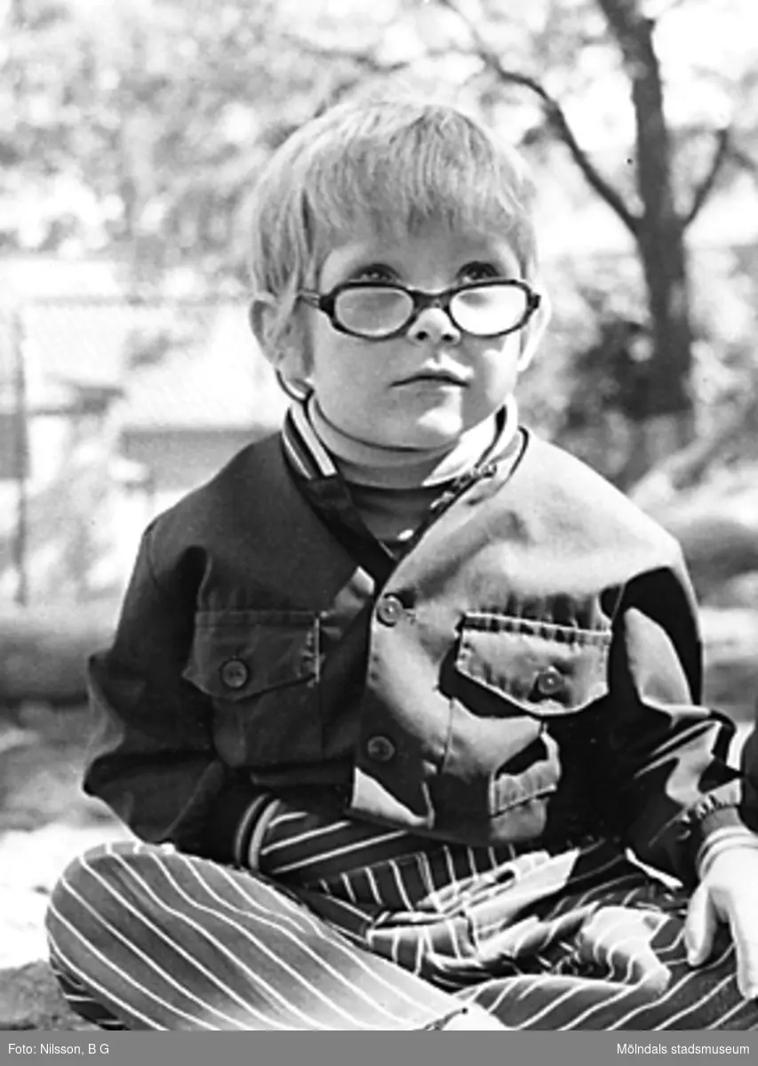 En pojke vid Holtermanska daghemmet juni 1973.