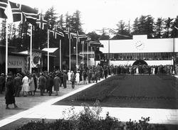 utstilling, Østfoldutstillingen, eksteriør, publikum, flagg,