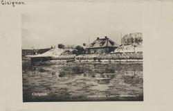 vinterlandskap, murbygning, oversiktsbilde,