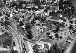 Oversiktsbilde fra  i  Mysen sentrum i Eidsberg, flyfoto 20.