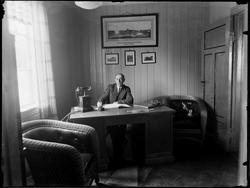 Borregaard fabrikker i Sarpsborg, kontorinteriør, mann, tele