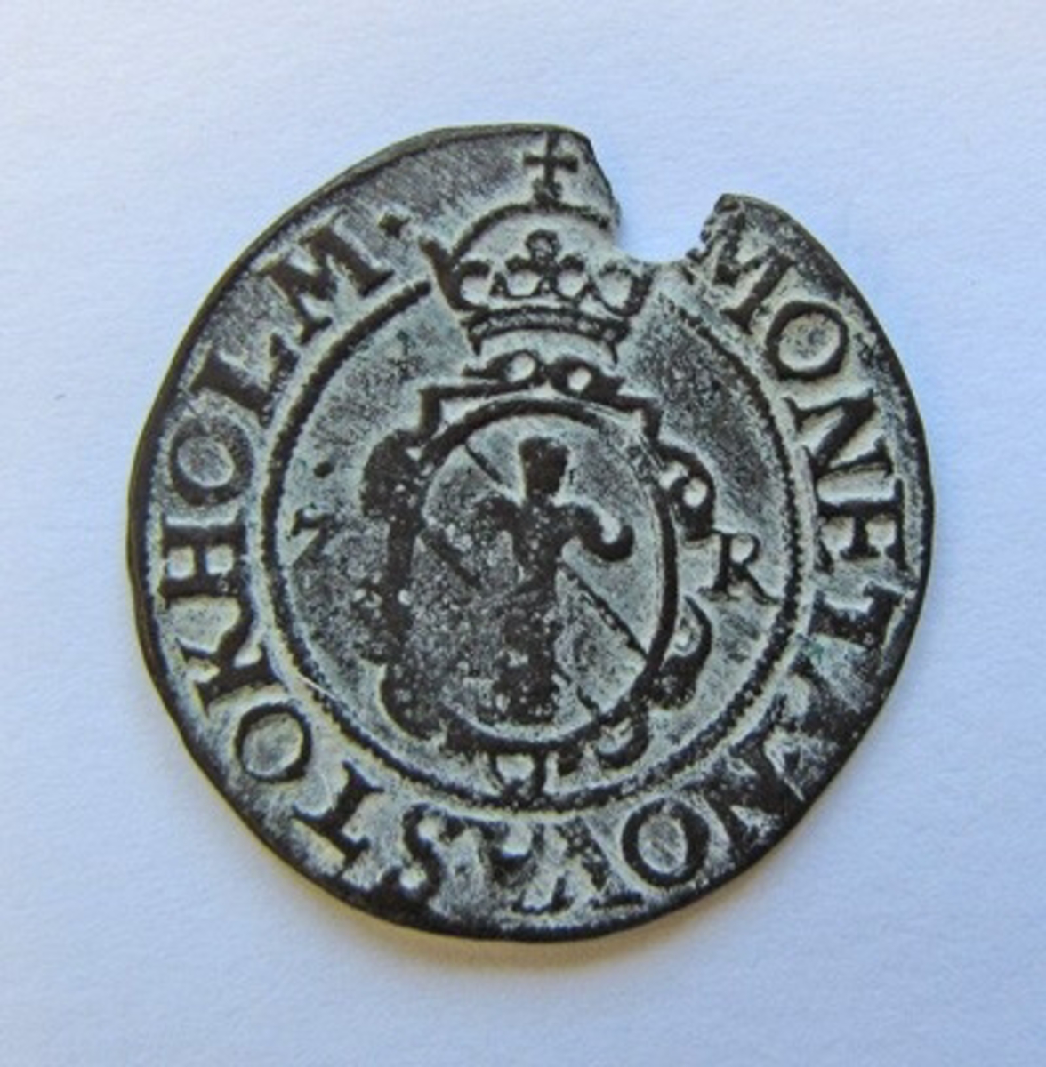 Johan III, 2 öre, silver. Präglat 1573 i Stockholm.