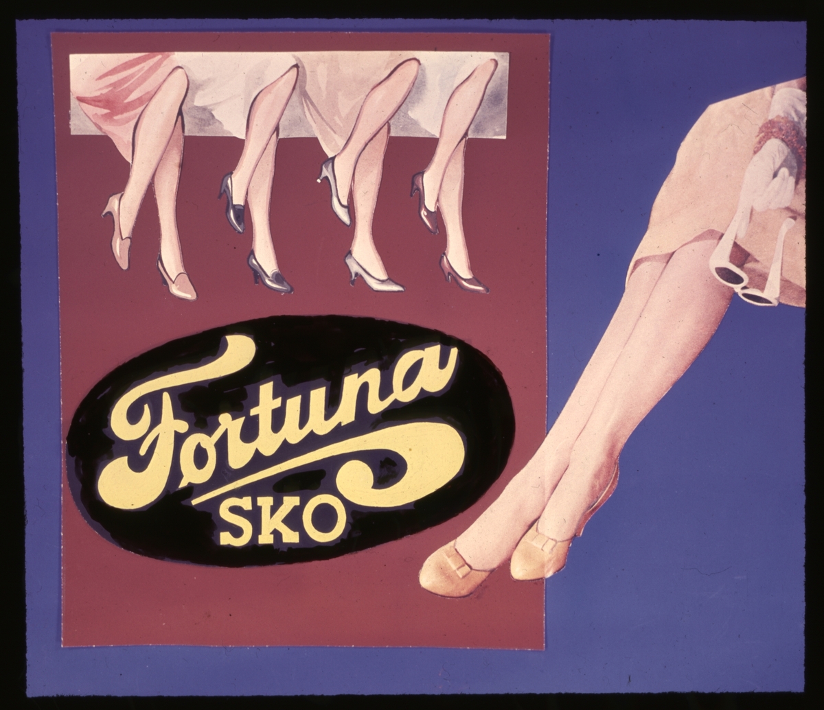 Samling bilder Bakken Skofabrikk - varemerke Fortuna. 