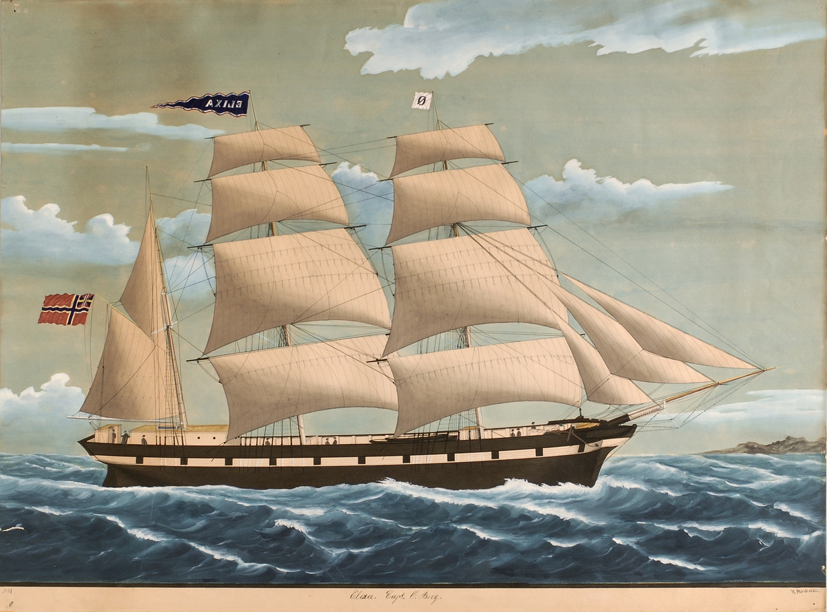 Fartøyet Eliza med fulle seil.