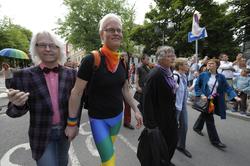 Fotodokumentasjon av Homoparaden 2008. Mennesker, opptog, pa