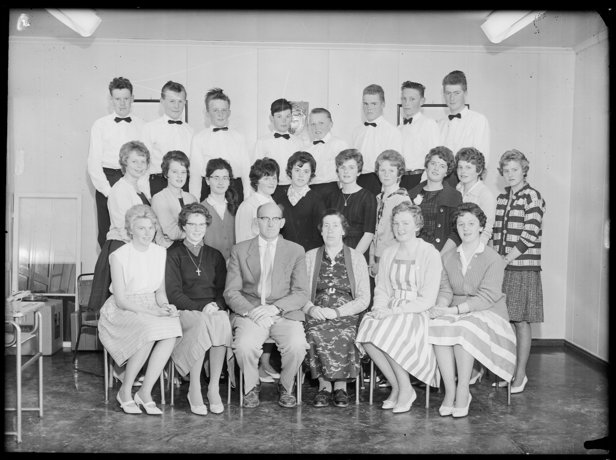Gruppebilde skoleklasse, Brekken framhaldskole 1962