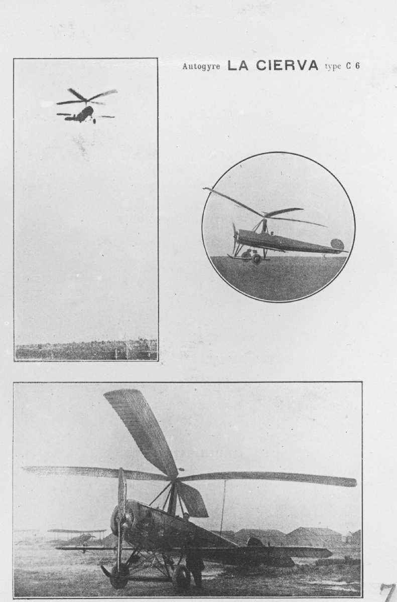 Autogiro. Cierva C.6  Luft og bakkefoto.