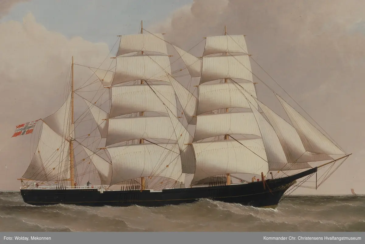 Barque Cyprian af Sandefjord, Capt. H. Hansen. Sign. P. Chambers Hartlepool. Bark