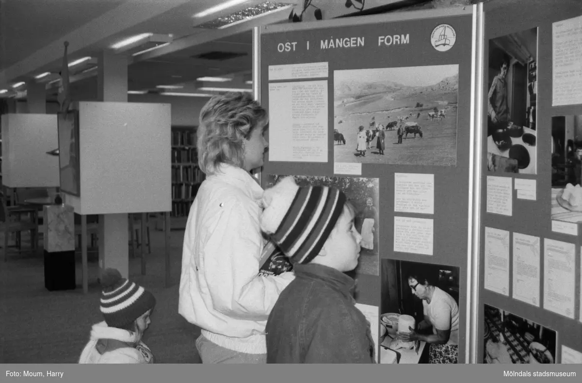 Utställning om ost på Kållereds bibliotek, år 1985. "Fredrik Issén och Carina Andersson begrundar utställningen "Ost i mången form" på Kållerds bibliotek."

För mer information om bilden se under tilläggsinformation.