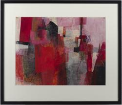 Uten tittel (rød, sort) [Pastell- og kulltegning]