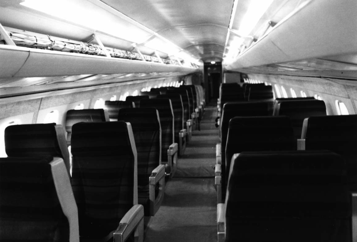 Flykabin, tomme seter ombord i Concorde F-WTSB.
