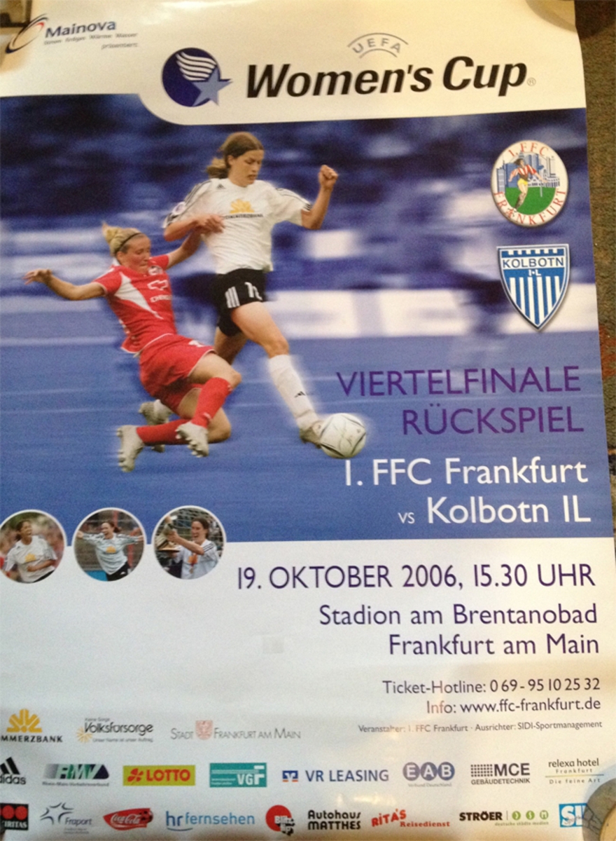 Plakat til kvartfinale mellom Kolbotn og FFC Frankfurt i UEFA Women's Cup 2006.