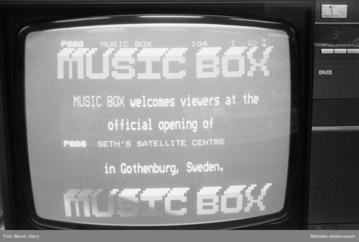 Invigning av Seth's Antenn & TV Service AB i Lindome, år 1985.

För mer information om bilden se under tilläggsinformation.
