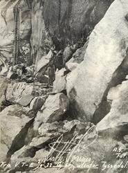 Vegarbeid i fjellet Tyssedal - Espe 1922