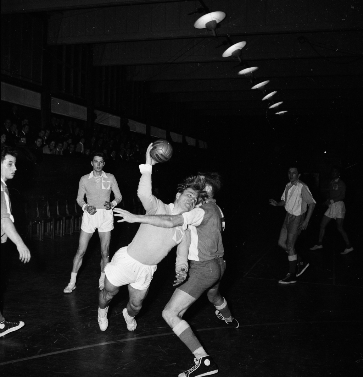 Handbollsmatch, sannolikt Uppsala 1955
