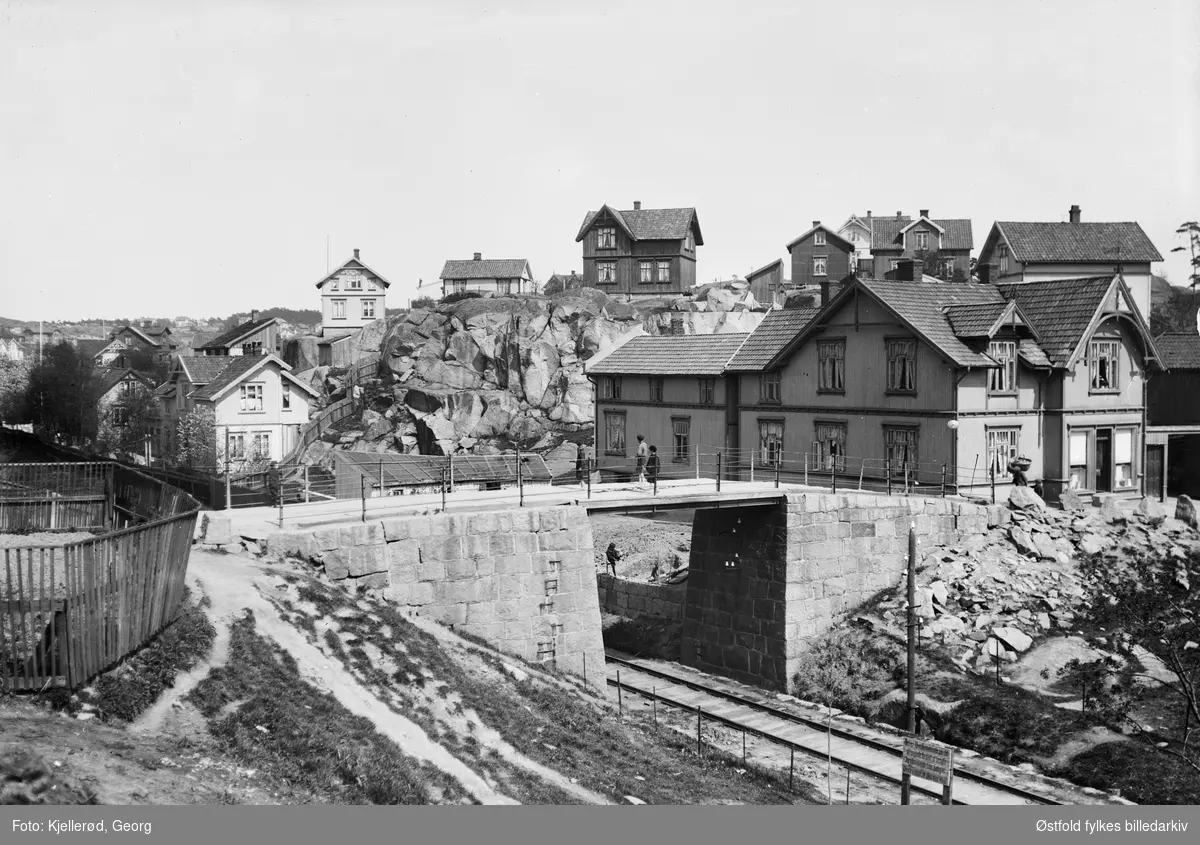 Jernbaneovergang i Fredrikstad. 1910.