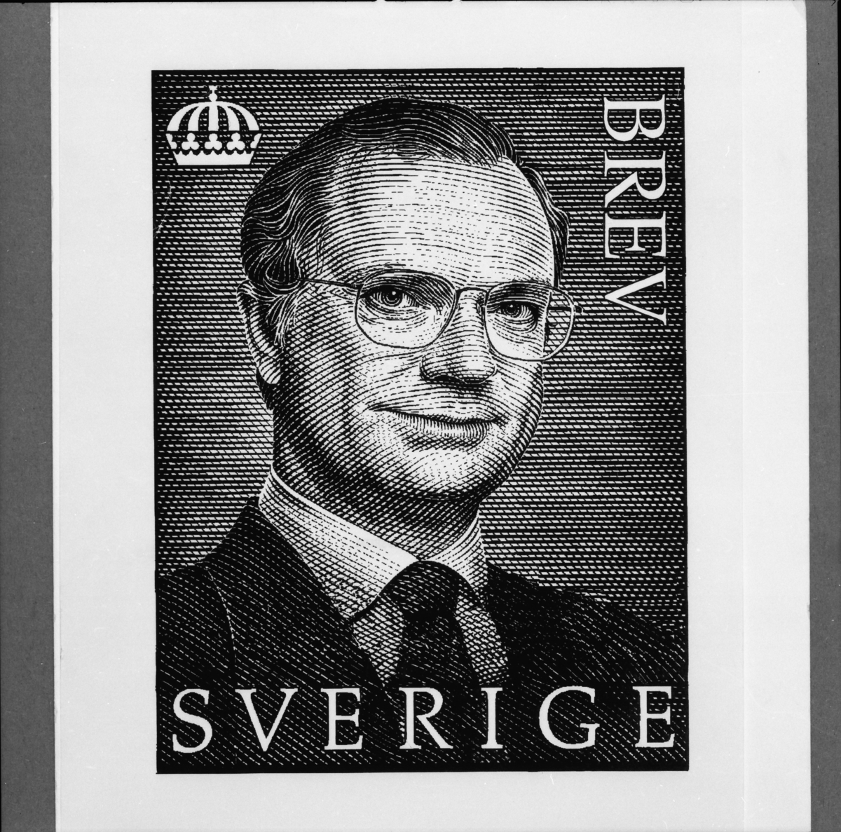 Original till frimärket "Carl XVI Gustaf, typ VI", 1997.