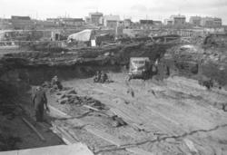 Gjenreisninga av Vadsø er i full gang, her fra sentrum av by