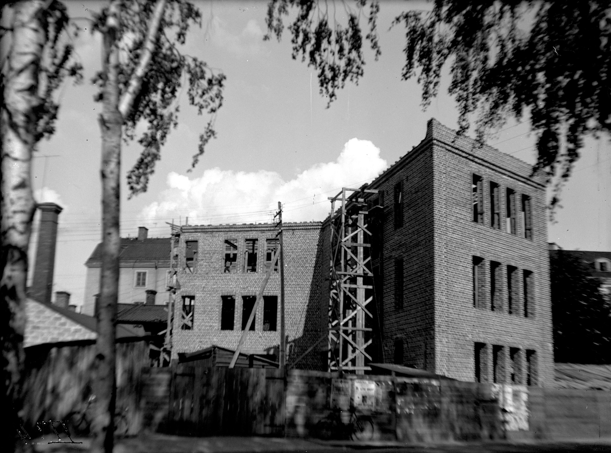 Armaturfabriken under uppförande. Fotograf: E. Sörman Fotokopia finns.