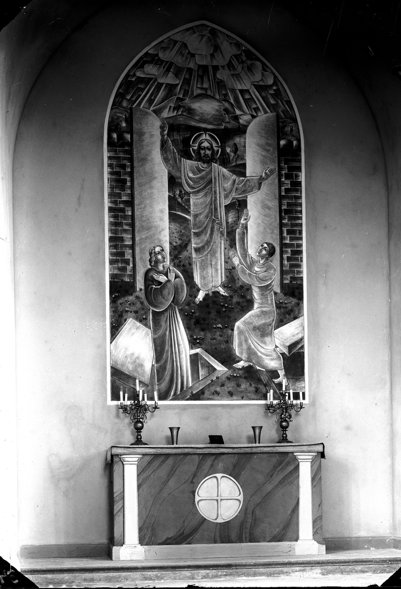 Altartavlan i gravkapellet. E Sörman 1932.