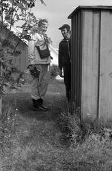 Landskap med person(er).