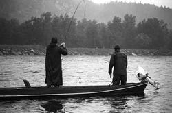 Landskap med person(er).