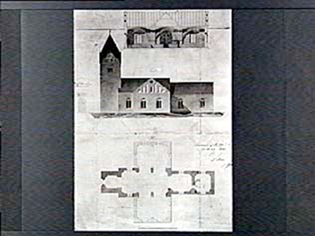 Ritning till ombyggnad av gamla kyrkan, 1841. - Landskrona museum ...