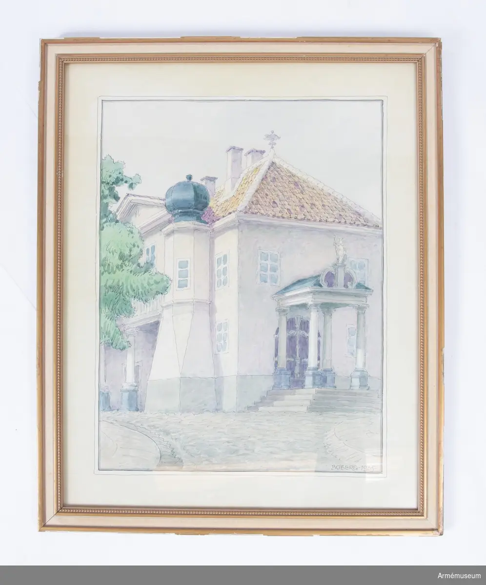 Grupp M I. 
Akvarell av arkitekten Ferdinand Boberg föreställande Tsar Peters hus i Narva.