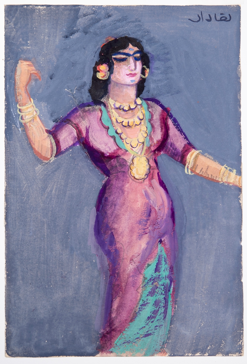 Dansande kvinna, klädd i kurdiska kläder.