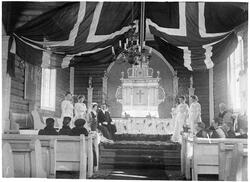 Vielse i Aas kirke, Vestre Toten, 17.03.1909. Brudeparet er 