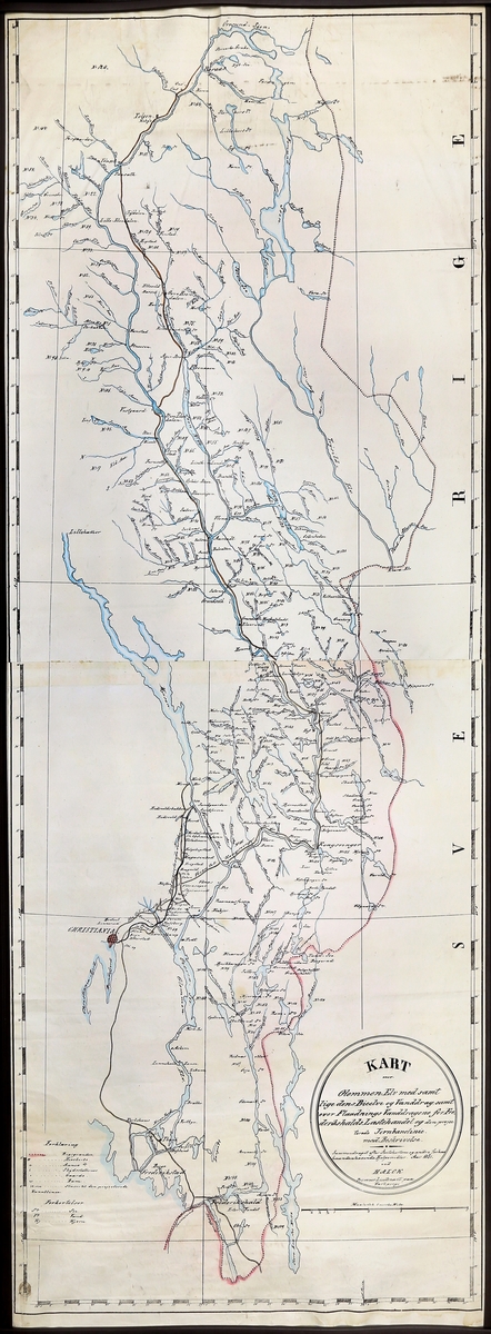Fløtingselver i Glommavassdraget (samt deler av Haldensvassdraget og Trysilvassdraget). Datert 1851.