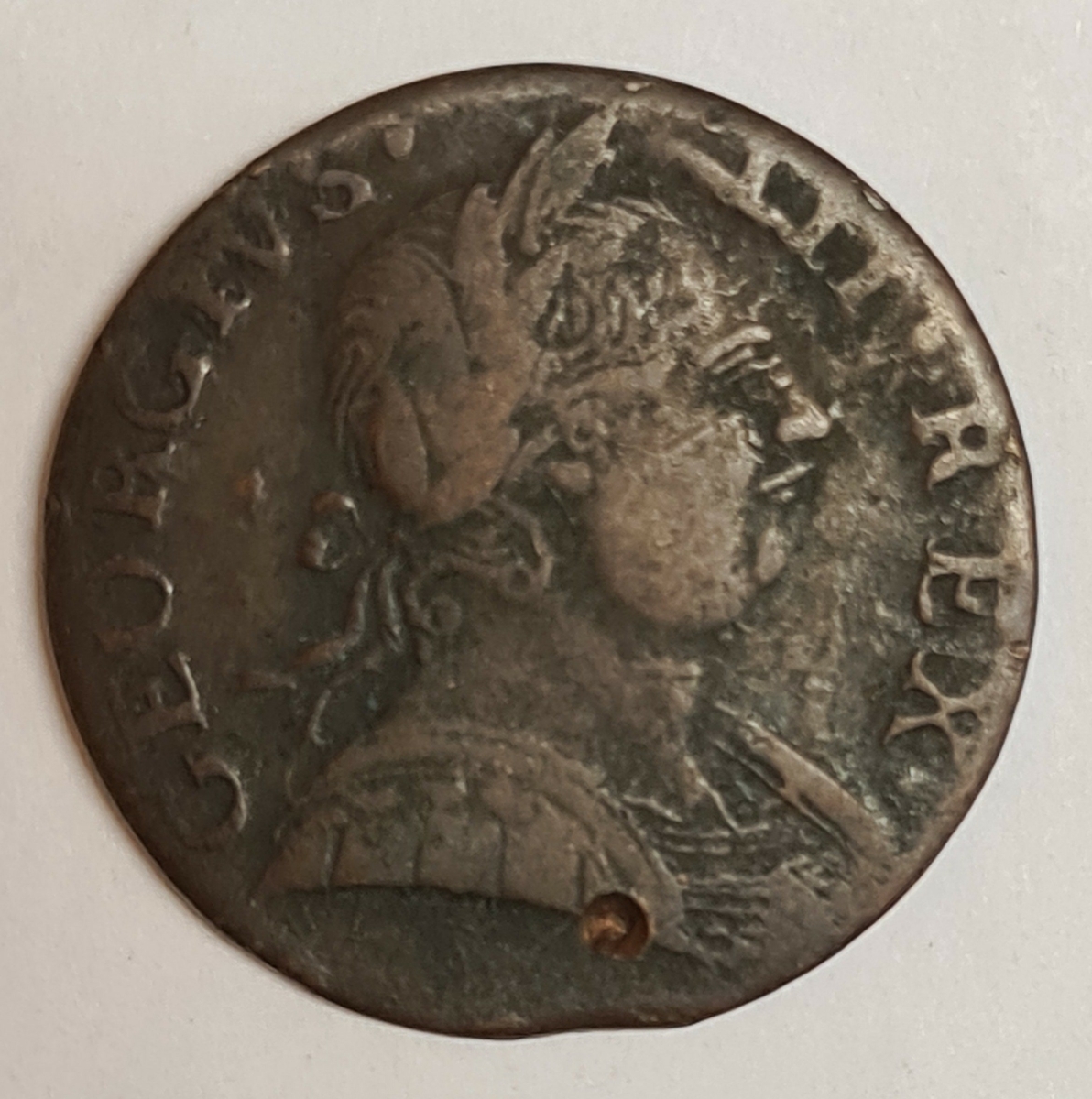 Två mynt från Storbritanien.
Penny, 1776
Penny, 1773