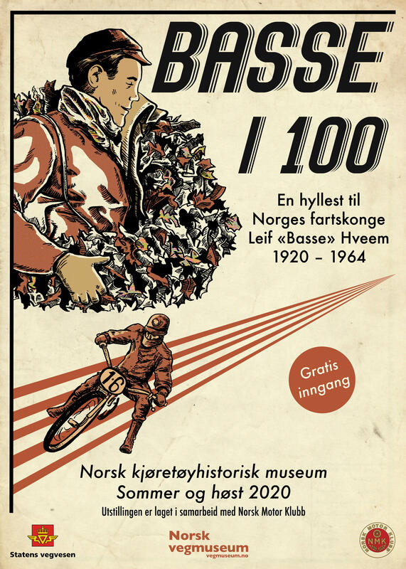 Plakat til utstillingen Basse i 100