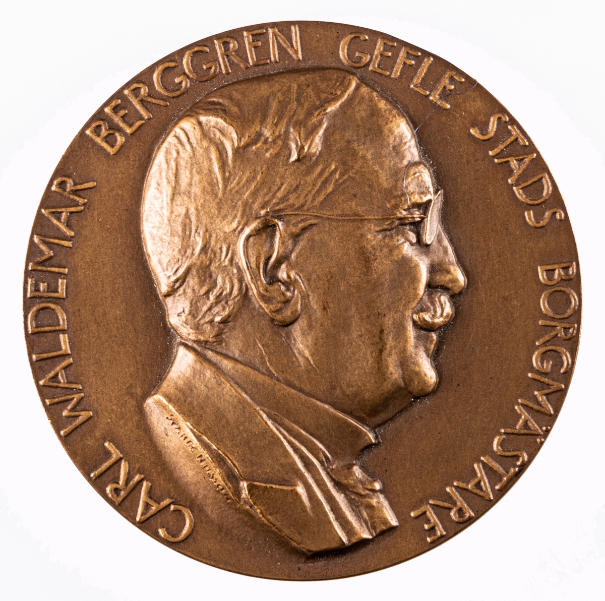 Medalj över Borgmästare Berggren, Gefle.