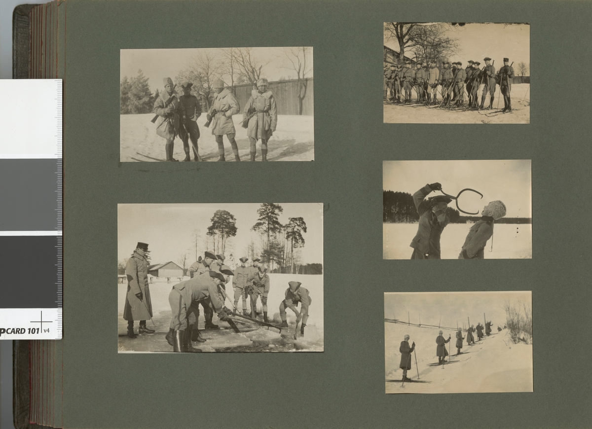 Soldater från Kavalleriskolan hämtar is.