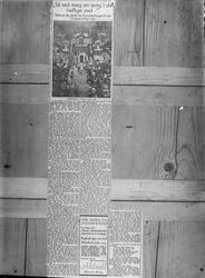 Avisutklipp fra Aftenposten 30. juni 1945 fra bisettelsen av