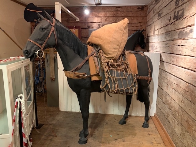 2 st hästfiltar av oranget tyg med öljetter

Enligt kartotek: "Vid ridning medfördes filten i regel liggande under sadeln. Den ersatte därvid vojloken - en 1 till 2 cm tjock filtskiva för att skydda hästen mot skav och brännsår av sadeln."