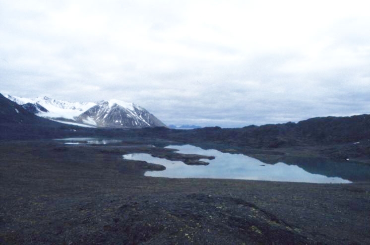 En sjö på Dronning Mauds fjell, Mitrahalvöya, sydvästra Spetsbergen.