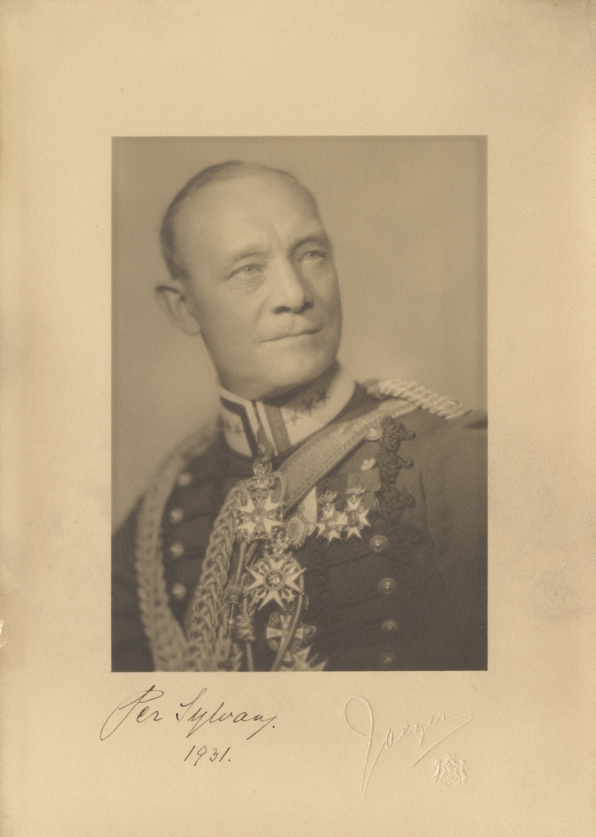 Porträtt av Per Sylvan, överste vid artilleriet.