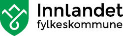 Grønt skjold med hvite strekfjell og en innsjø - logoen til Innlandet fylkeskommune. (Foto/Photo)
